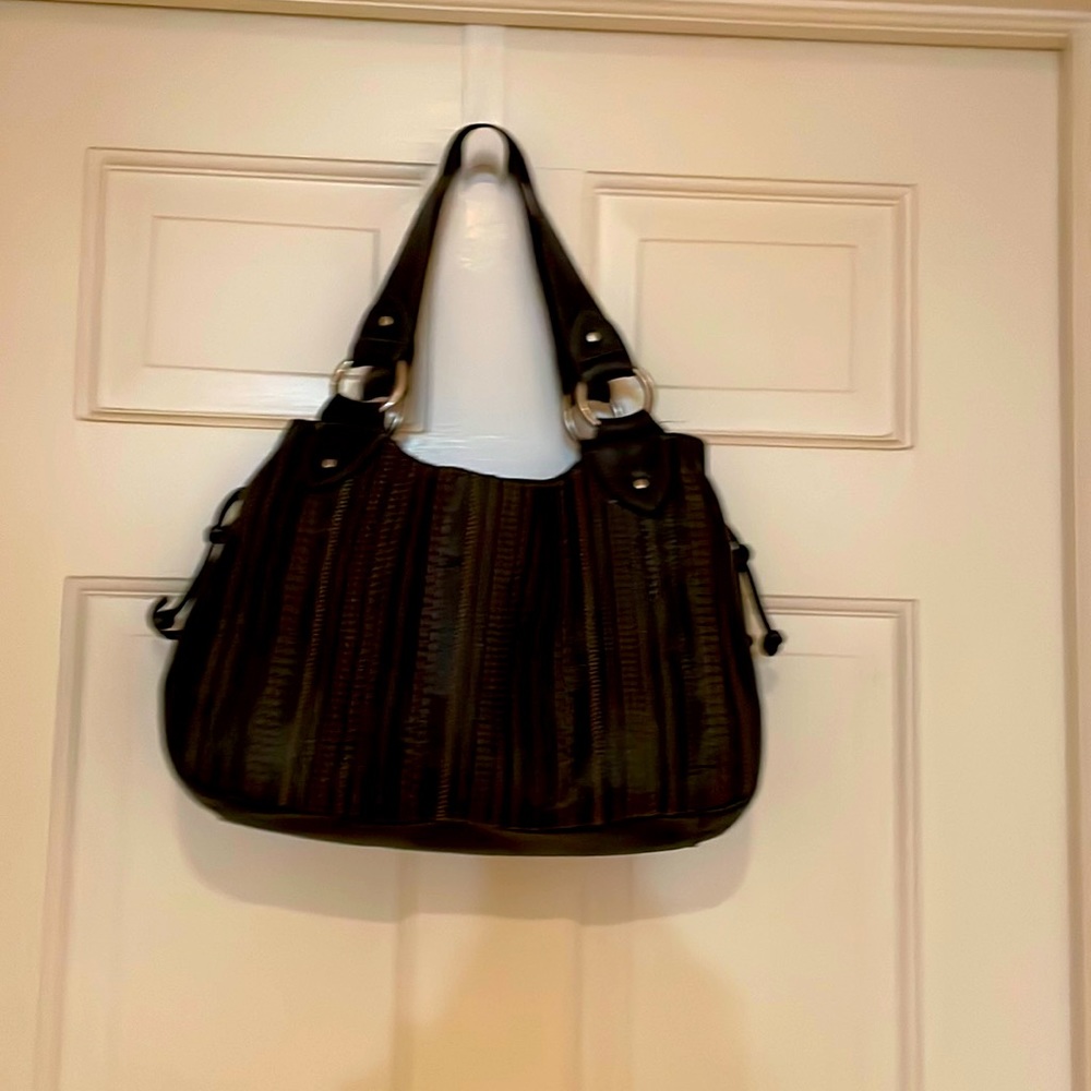 Fossil Black Leather Shoulder Handbag